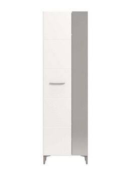 INOSIGN Garderobenschrank Belfort, Kleiderschrank, Stauraumschrank, Flurschrank, Höhe 195 cm in Opaque Weiß mit MDF-beschichtet Fronten, mit Spiegel