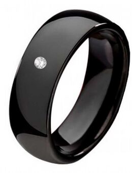 Damenring Wolframring DW154 mit Zirkonia - Aholming