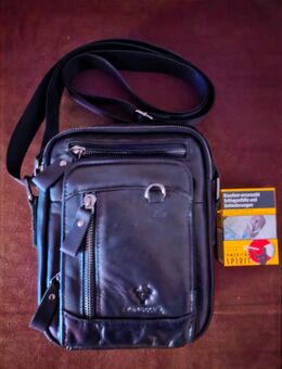 Leder-Crossbag, schwarz (Zustand: neu) - München Schwabing-West