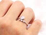 Zeeme Fingerring Silber 925 rhodiniert mit Zirkonia weiß