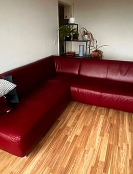 Rotes Ecksofa aus Leder - Basel