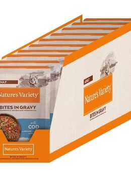 Nature's Variety Bites in Soße Adult 22 x 85 g - mit Kabeljau