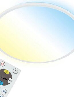Briloner Leuchten LED Panel 7080016 SLIM, CCT - über Fernbedienung, LED fest integriert, Farbwechsler, Kaltweiß, Neutralweiß, Tageslichtweiß, Warmweiß, Deckenlampe, 42x2,9cm, Weiß, 22W, Wohnzimmer, Schlafzimmer, Küche