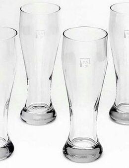 van Well Bierglas Weizenbierglas, Glas, 0,5 L, geeicht, spülmaschinenfest, Gastronomiequalität, 6-tlg.