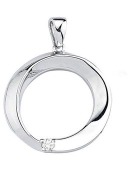 JOBO Kettenanhänger Anhänger rund, 925 Silber mit Zirkonia