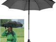 EuroSCHIRM® Taschenregenschirm teleScope handsfree, schwarz, zweifach ausziehbarer Schaft, handfrei tragbar in 00000