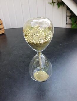 Sanduhr Glas goldfarben Deko 1 Minute 4,- - Flensburg