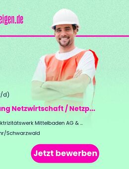 Leitung Netzwirtschaft / Netzprozesse - Wirtschaftsingenieur, Ingenieur (Fachrichtung Energiewirtschaft o. ä.) - Lahr (Schwarzwald)