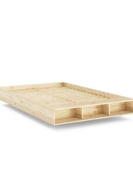 Karup Design Stauraumbett Merge Bed Bettgestell m. integrierter Bank m. Stauraum, mehrere Größen, inkl. Lattenrost, excl. Matratze, FSC®-zertifiziertes Massivholz