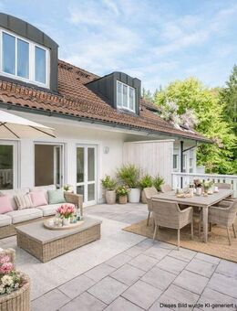 AIGNER: Ruhig und mit besonderem Charme: Maisonettewohnung mit großzügiger Dachterrasse am Stadtrand - München