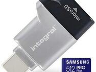 OTG Speicherkartenleser integral - USB 3.0 Typ C, Samsung PROPlus - MicroSDXC 512GB mit einer Datenübertragung von bis zu 160MB/s - inklusive SD-Adapter - Fürth