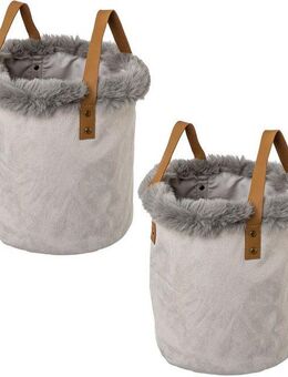 Creativ home Organizer Weihnachtsdeko (Set, 2 St), mit Kunstfellrand und Henkel, Höhe 20 cm, auch als Übertopf geeignet