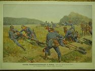 Bayrische Maschinengewehrkompanie in Stellung., C. Becker , Farbdruck , Blatt 32cm x 23cm , Militär , M7 - Görlitz