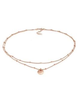 Elli Collier Choker Layer Plättchen Kugelkette 925 Silber