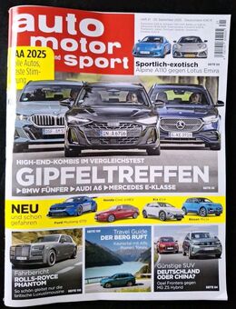 Auto Motor und Sport Heft-Nr. 21 von 25.09.2025 Zeitschrift Neu. Gipfeltreffen - Essen