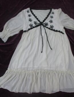 NEU VINTAGE Seiden Chiffon * Baumwolle Litzen Spitzen * Polka dots Punkte Tupfen * Blumen * Blüten * Stickerei * Hippie * Boho * DESIGNER * Baby Doll * Long * Tunika * BLUSE * Mini * Kurz * KLEID * Gr. 34- 38/ XS- S * natur ercù caramel- beige schwarz - Riedlingen