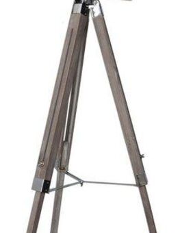 näve Stehlampe Hollywood, ohne Leuchtmittel, Stehleuchte Dreibein aus Holz, Lampe höhenverstellbar, schwenkbar