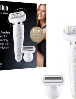 Braun Epilierer Silk-épil 9 Flex 9-006, kabellose Wet & Dry-Epilation, breiter Kopf mit 40 Pinzetten