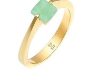 Elli Premium Fingerring Jade Grün Dreieck klassik 925 Silber vergoldet