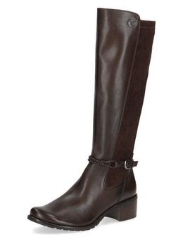 Caprice Stiefel, Blockabsatz, Langschaftstiefel, Businessstiefel mit Flechtband