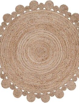 Paco Home Teppich Viborg 592, rund, Höhe: 13 mm, handgefertigter Natur-Teppich, Jute, Boho, Ethno