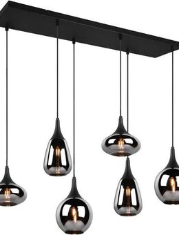 TRIO Leuchten Pendelleuchte Lumina, ohne Leuchtmittel, warmweiß - kaltweiß, Hängelampe 6-flammig Glasschirm, exkl 3xE14 max 40W höhenverstellbar