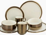 CreaTable Kombiservice Modern Industrial (8-tlg), 2 Personen, Steinzeug, Service, Spezialglasur, glänzende Sprenkel, 8 Teile, für 2 Personen