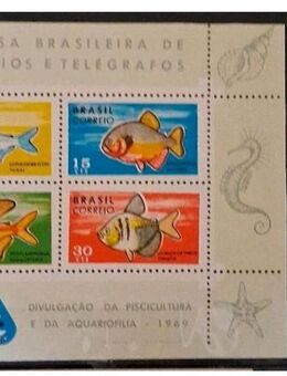Briefmarken Brasilien 1969 Zierfische Block und MarkeBriefmarken - Görlitz