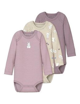 Name It Body NBFBODY 3P LS SUMMR SAND RABBIT NOOS (Packung, 3-tlg)