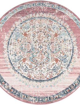 Paco Home Teppich Torres 271, rund, Höhe: 8 mm, Kurzflor, Orient-Optik, Vintage Design, In- und Outdoor geeignet