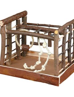 Trixie Holzspielplatz Natural Living für Sittiche - L 35 x B 29 x H 25 cm