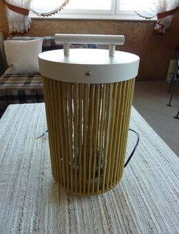 Design-Leuchte Ritta Modern LED Stehlampe, Zylinder, Metall+Rattan für außen 150 € + Versand - Schwabach