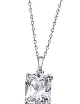 Firetti Kette mit Anhänger Schmuck Geschenk Silber 925 Halsschmuck Halskette Ankerkette Stein, mit Zirkonia (synth)