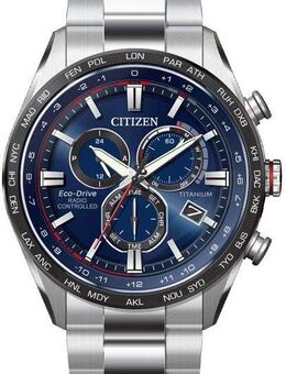 Citizen Funkchronograph CB5945-85L, Armbanduhr, Herrenuhr, Solar, Titan, Datum, Stoppfunktion