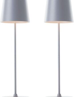 Brilliant LED Tischleuchte Kaami - mobile LED Außen Akku Tischlampe 2er-Set, Dimmer, Dimmfunktion, mehrere Helligkeitsstufen, LED fest integriert, Warmweiß, 310 lm, Touchdimmer, USB, Akku, Outdoor, Indoor, Akkuleuchte 37cm hoch