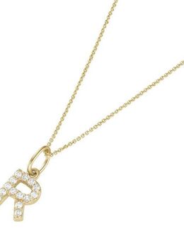 Luigi Merano Kette mit Anhänger Anhänger Buchstabe R mit Zirkonia, Gold 375