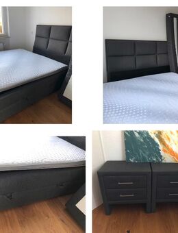 Set Boxspringbett Matratzentopper Nachtschränke Grau Wie Neu - Aachen