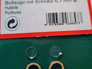 2 Bullaugen D: 6,7mm aus Kunststoff Goldfarben verglast - Düsseldorf