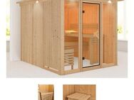 welltime Sauna Artja, BxTxH: 240,5 x 248 x 202 cm, 68 mm, naturbelassen, ohne Ofen
