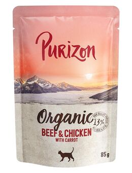 Sparpaket Purizon Organic 12 x 85 g - Rind und Huhn mit Karotte