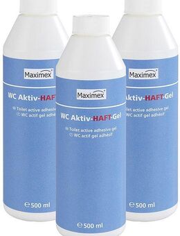 Maximex Aktiv-Haftgel WC-Reiniger (Set, [- 3x500 ml, flüssiger WC-Reiniger für hygienische Sauberkeit, Ozean-Duft)