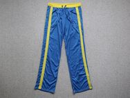 Workout Fitness Sweatpants Hose blau gelb Streifen XL - Niddatal