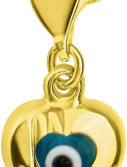 Firetti Charm-Einhänger Schmuck Geschenk Gold 333 Anhänger Charms Herz Magisches Auge, mit Glasstein