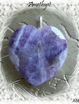 Herzanhänger aus massiven Amethyst - Stemmen
