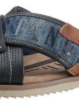 Mustang Shoes Pantolette, Sommerschuh, Schlappen, Poolslides, mit auffälligem Logoschriftzug