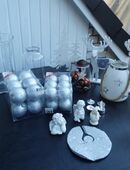 39xWeihnachtsdeko Glas Windlichter Weihnachtskugeln silber Engel Rentiere Dekofiguren zus. 15,- in 24944