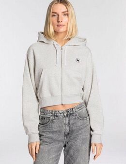 Converse Sweatjacke WOMEN'S CONVERSE RETRO FULL-ZIP HOODIE (1-tlg) cropped