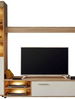 INOSIGN Wohnwand Laholm, (Set, 4-St), Anbauwand für Fernseher bis 65 Zoll - Maße (B/T/H) 240/41/185 cm