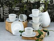 CreaTable Tasse Square Weiss, Porzellan, 200 ml, 12-teilig