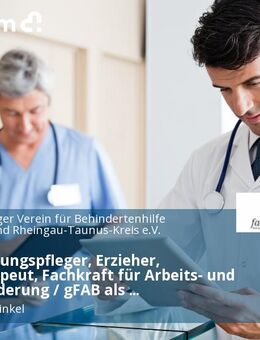 Heilerziehungspfleger, Erzieher, Ergotherapeut, Fachkraft für Arbeits- und Berufsförderung / gFAB als Gruppenleitung (w/m/d) - Oestrich-Winkel
